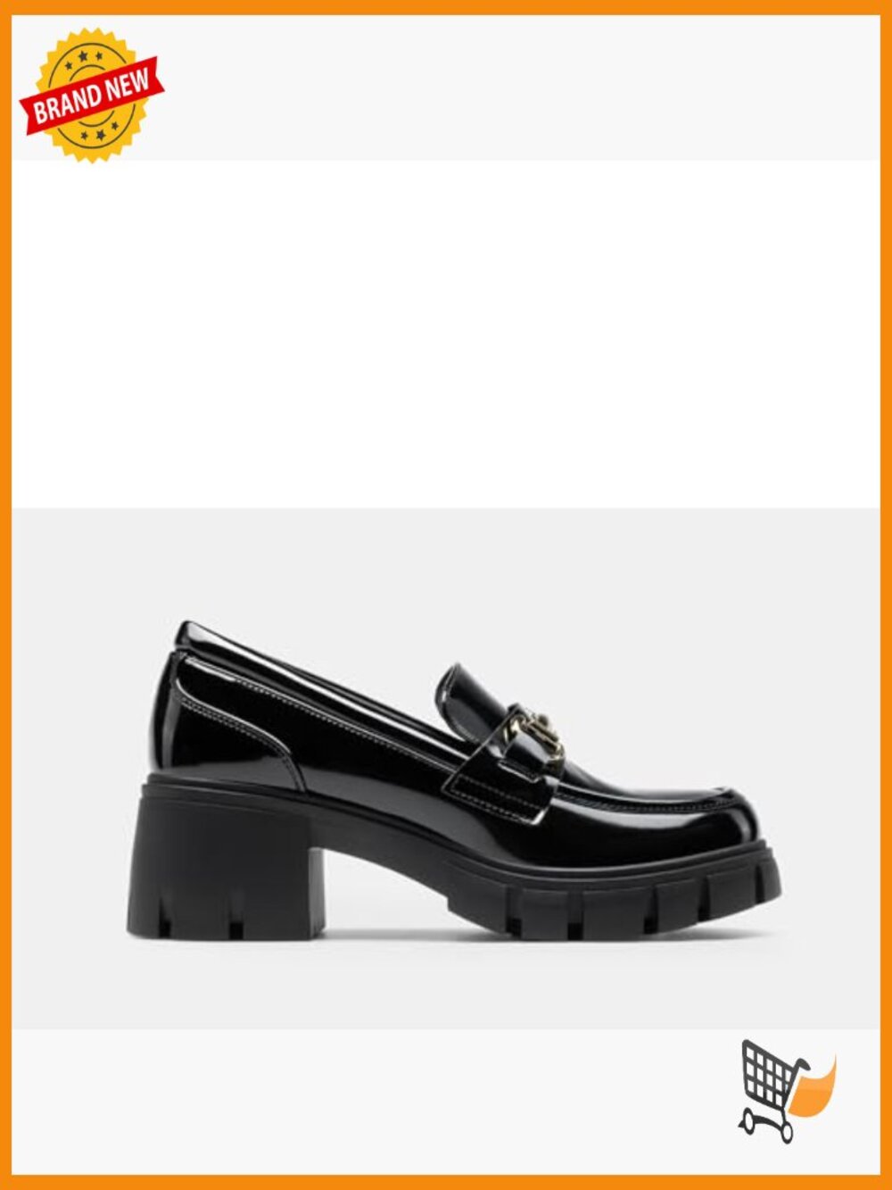 Women's Platform Chunky Loafers with Horse-bit Detail - Picture 6 of 7